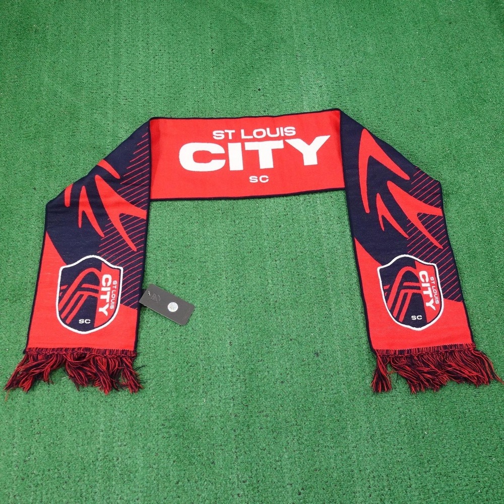 New! St Louis City SC Soccer Scarf Red Navy MLS Soccer Ruffneck Together
